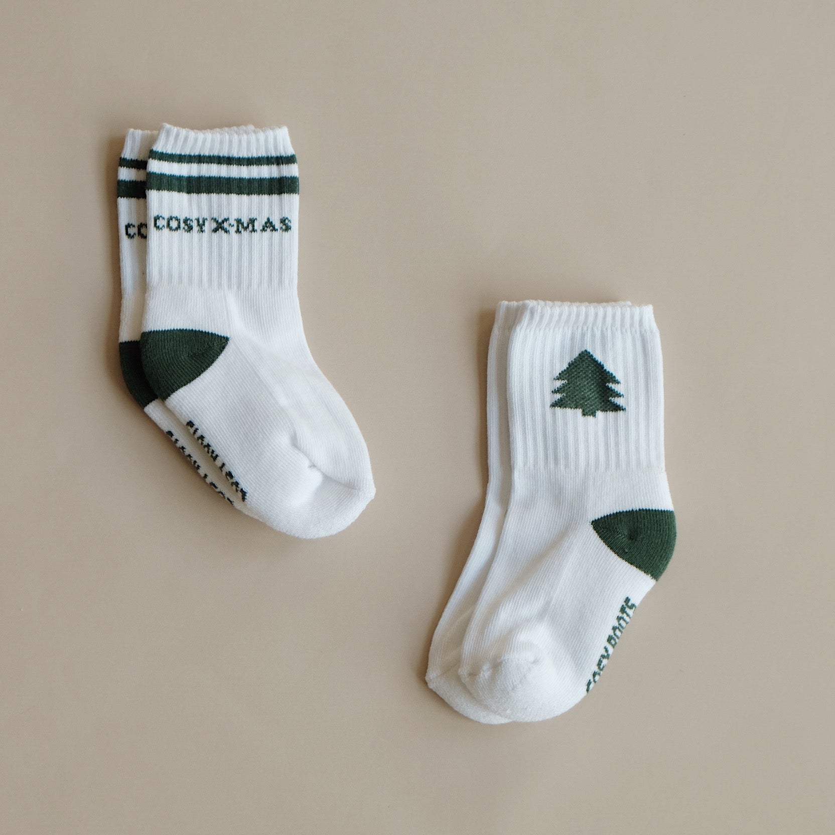 Organic Christmas Socks Green - 2 Pack