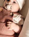 Organic Knit Dungarees - Dusty Rose