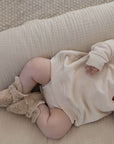 Organic Teddy Booties - Cream - SALE