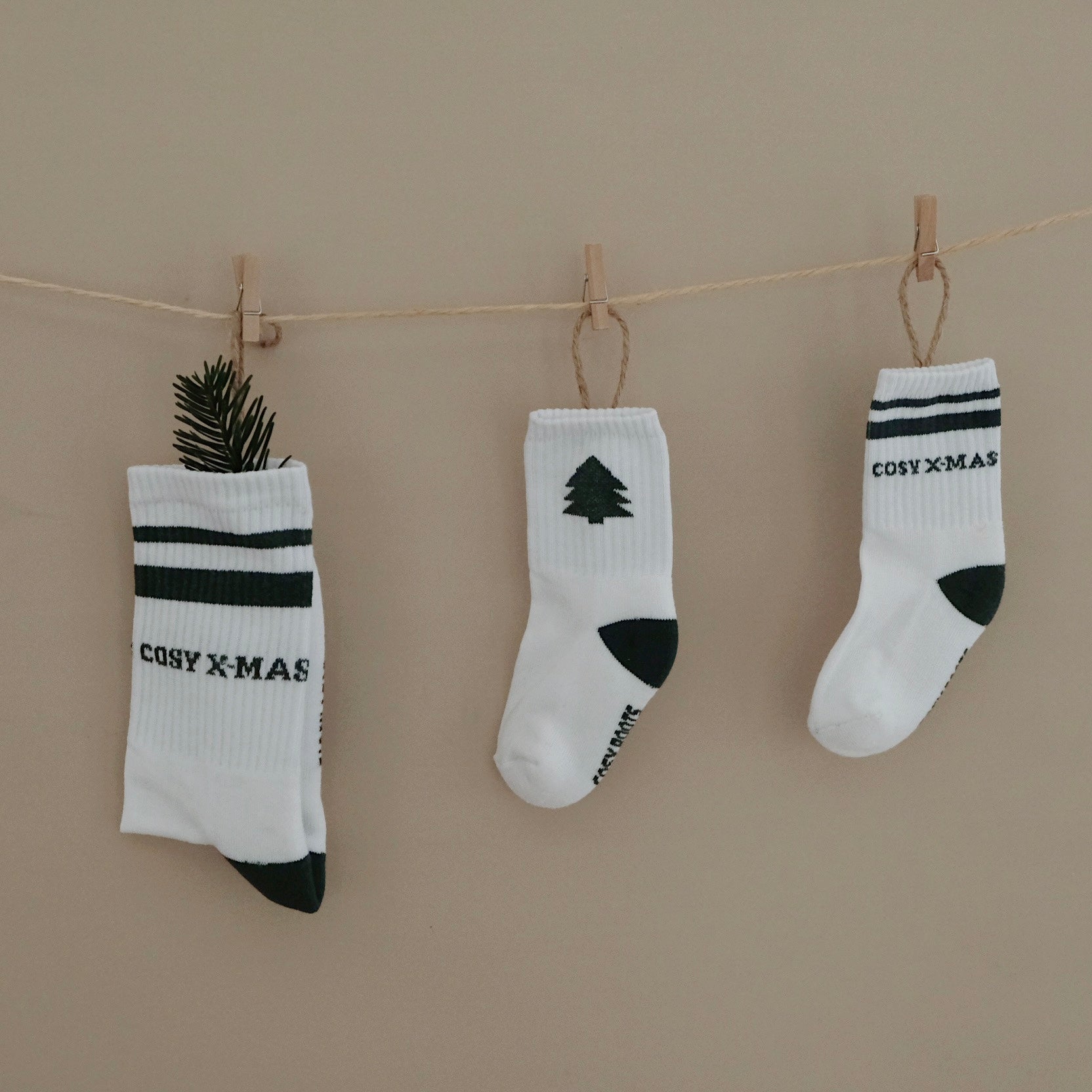 Organic Christmas Socks Green - 2 Pack