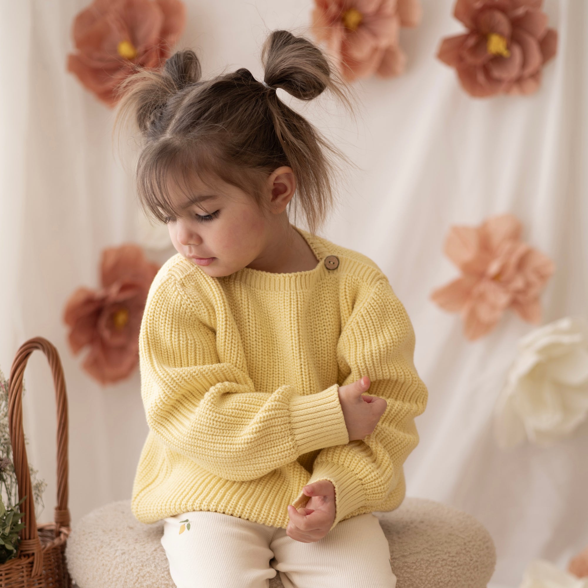 Organic Oversize Knit Pulli - Lemon Tonic