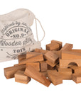 Natural Wooden Blocks with Bag - 50 Pieces