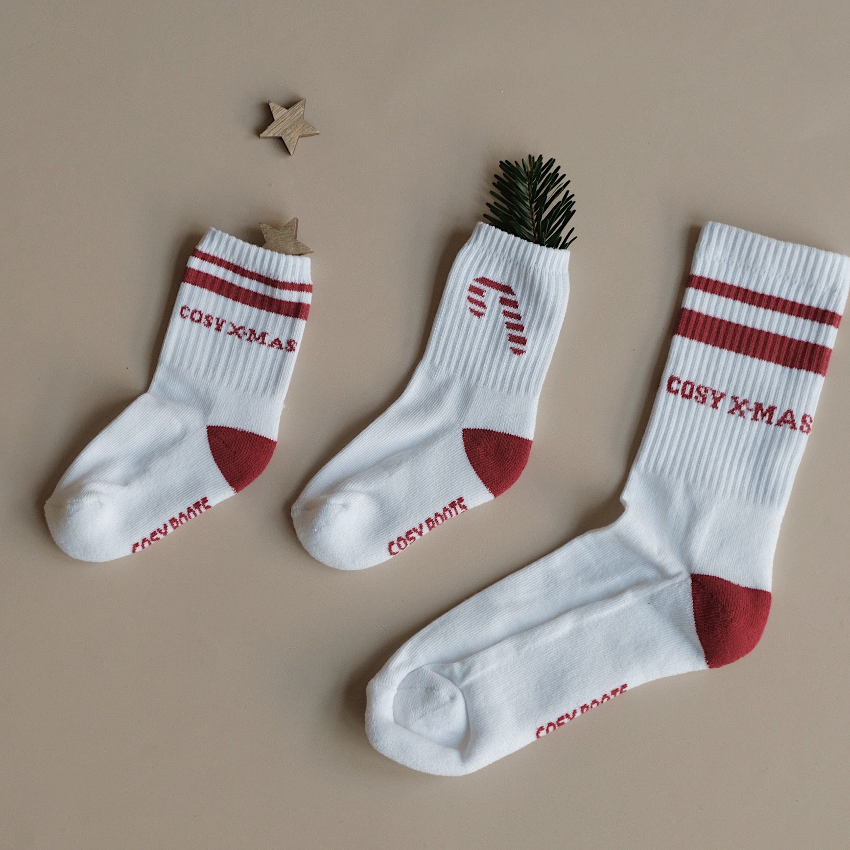 Organic Socks - Cosy Christmas - Red