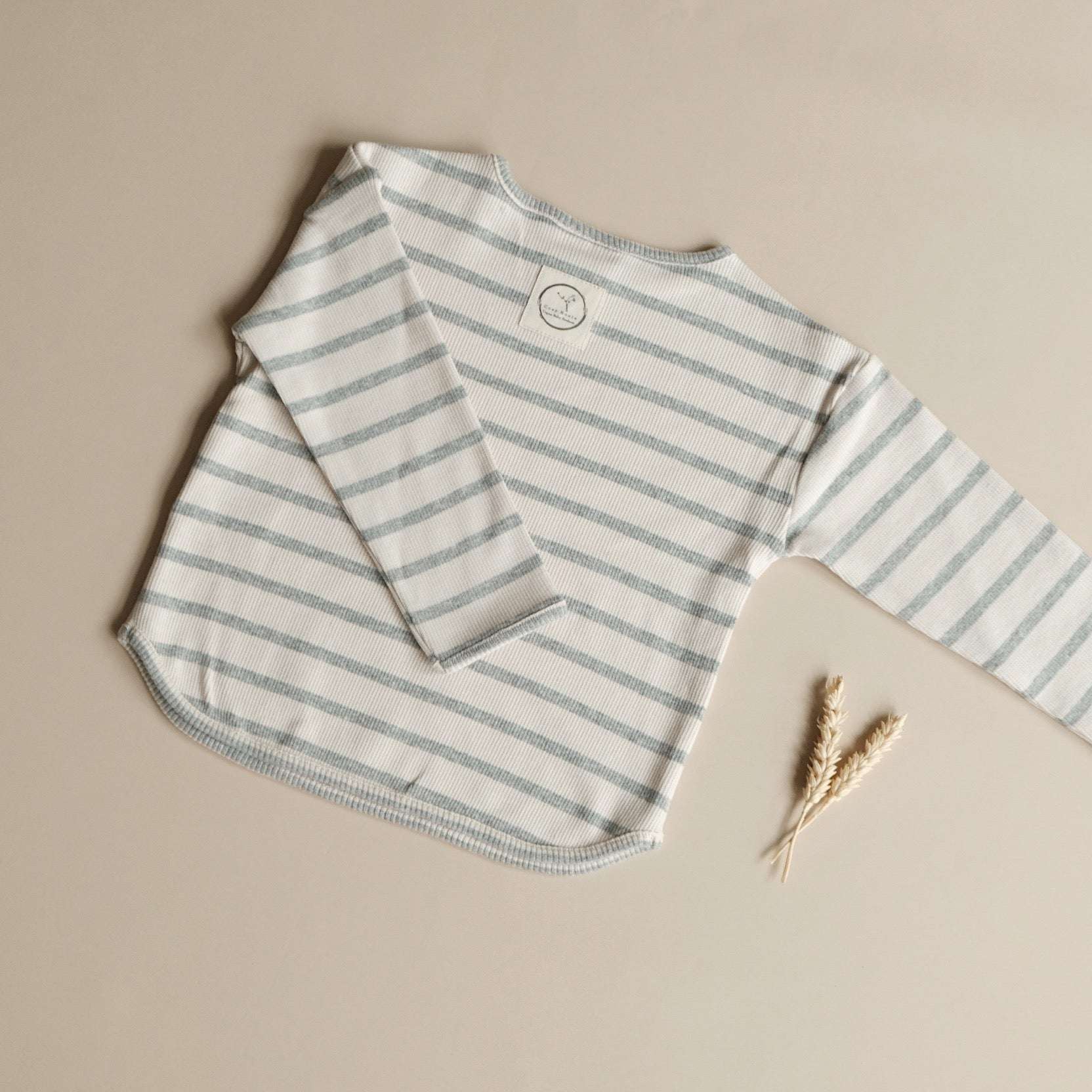 Organic Rib Sweatshirt - Grey Striped