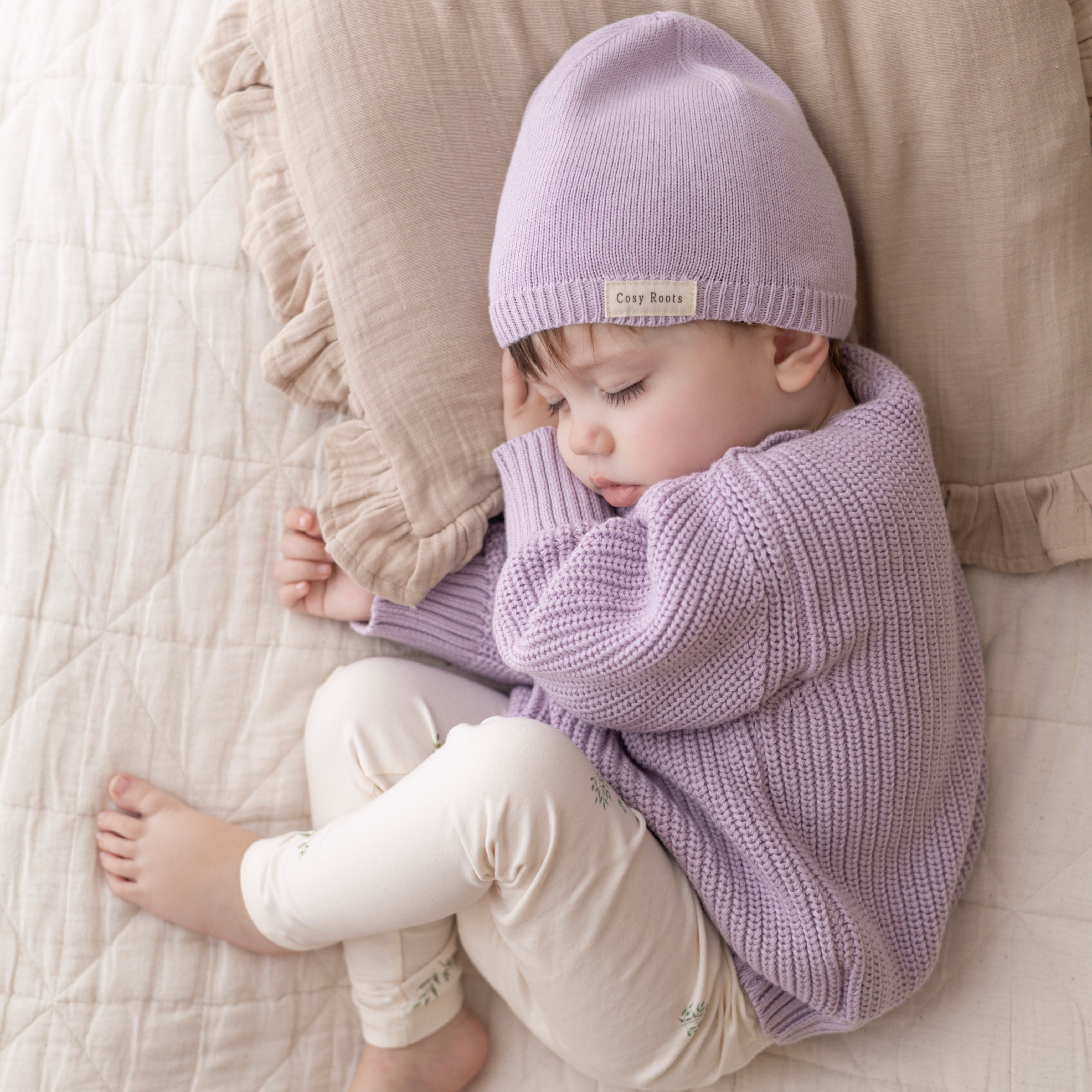 Organic Oversize Knit Pulli - Lavender