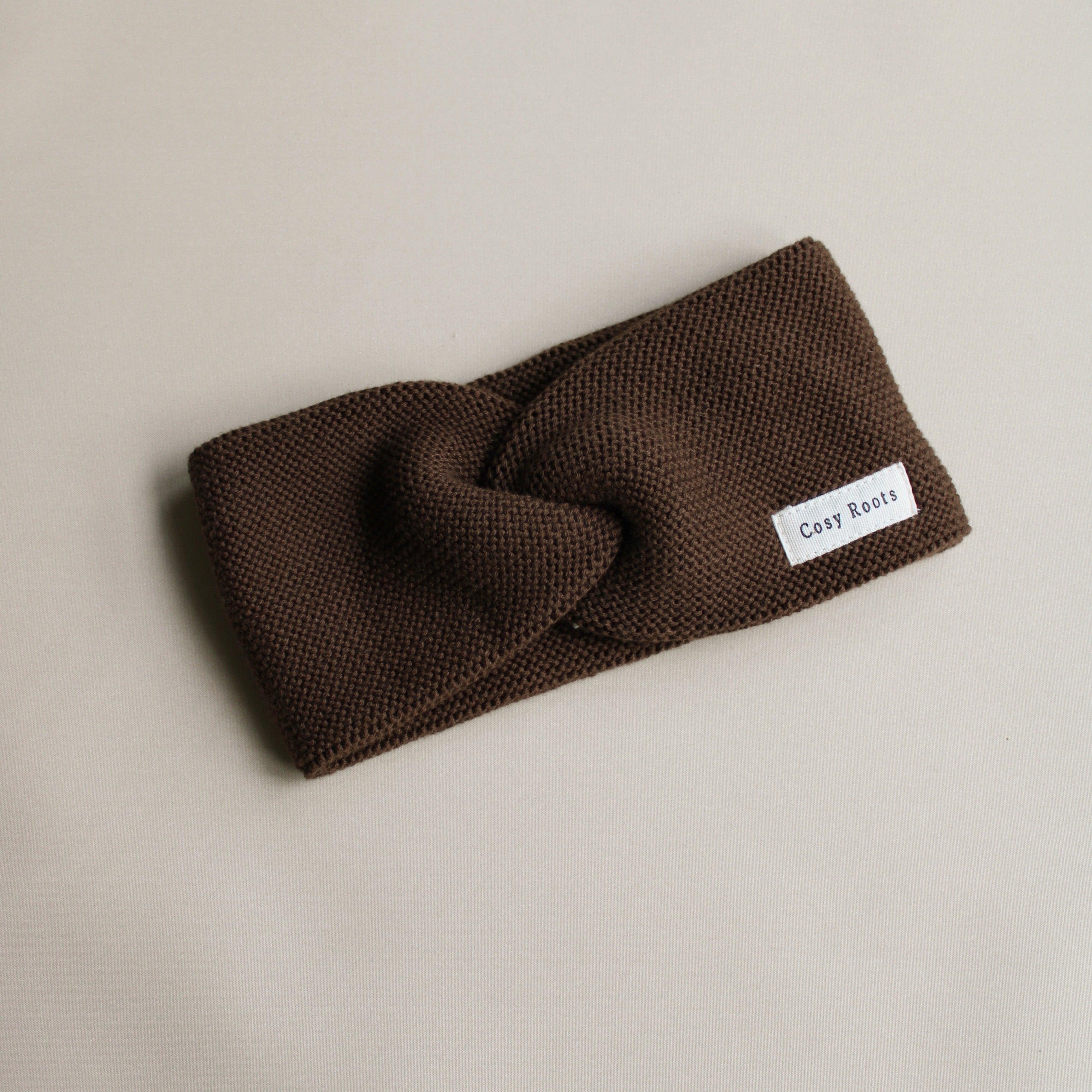 Organic Knit Headband - Chocolate Brown