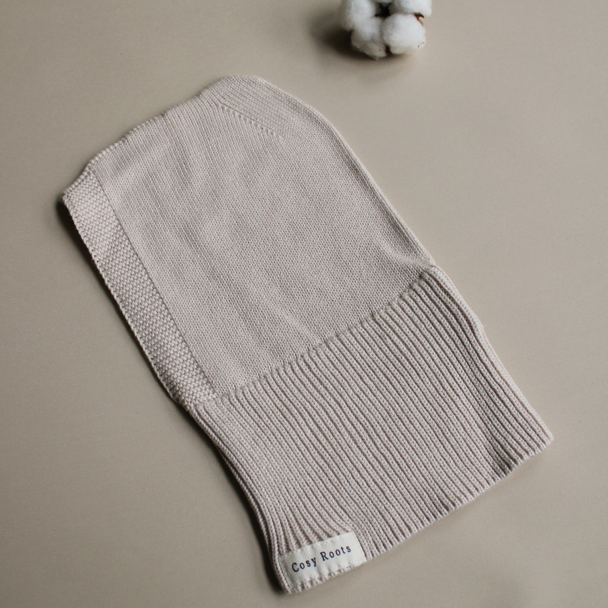 Organic Knit Balaclava - Sand