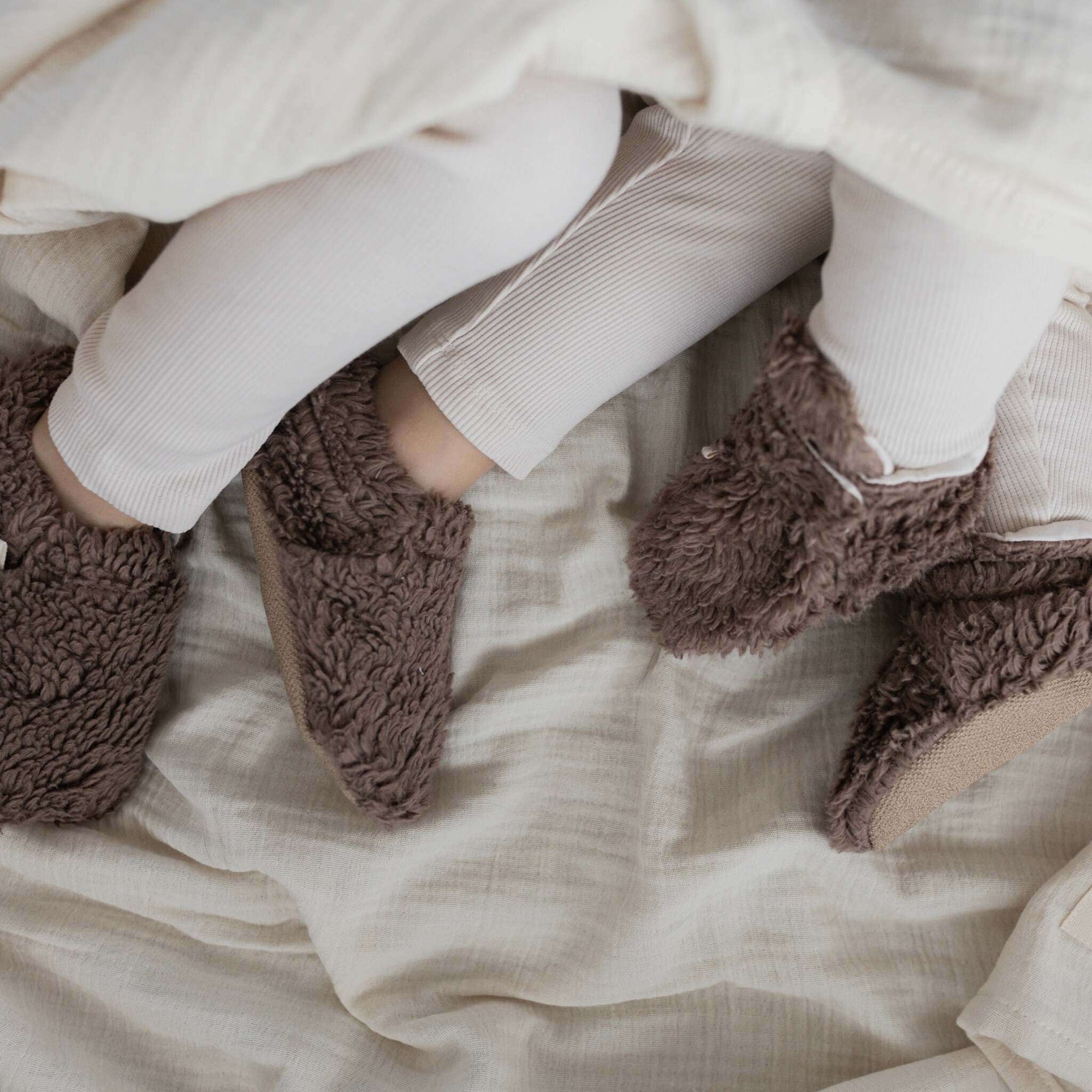 Organic Teddy Shoes - Mocha - SALE