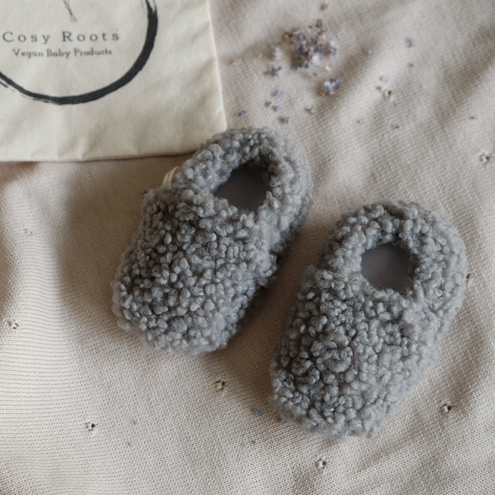 Vegan Shoes -Cosy Roots - Teddy Shoes - Grey