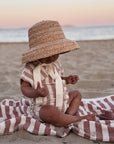 Organic Terry Onesie - Latte Striped