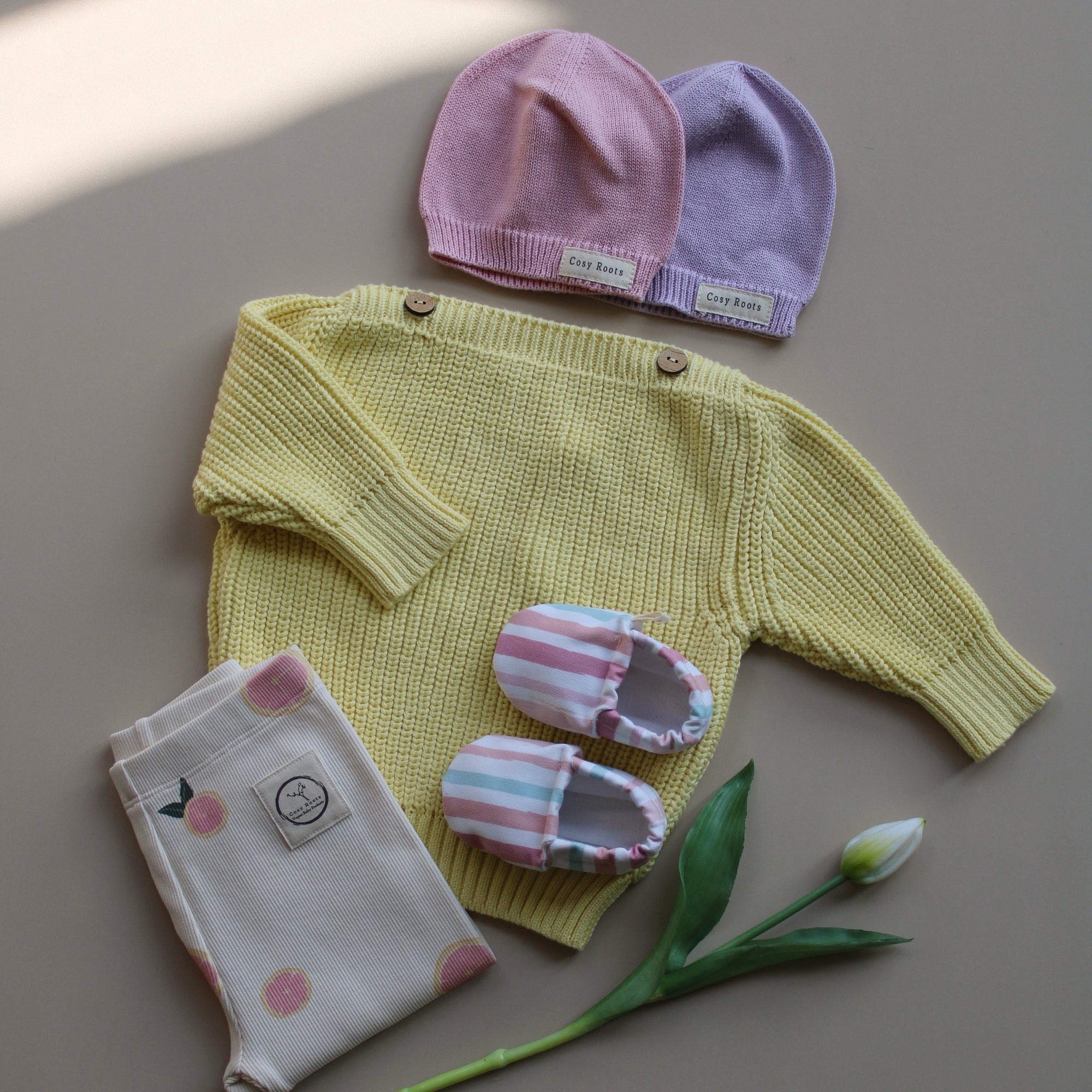 Organic Oversize Knit Pulli - Lemon Tonic