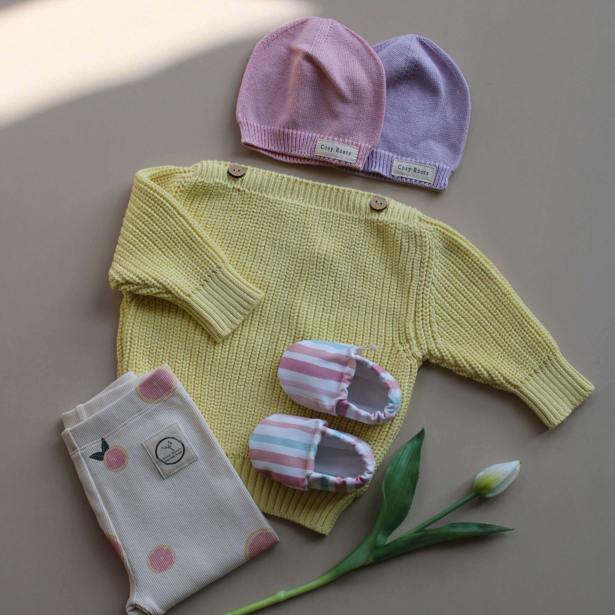 Organic Oversize Knit Pulli - Lemon Tonic