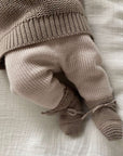 Organic Knit Booties - Caramel