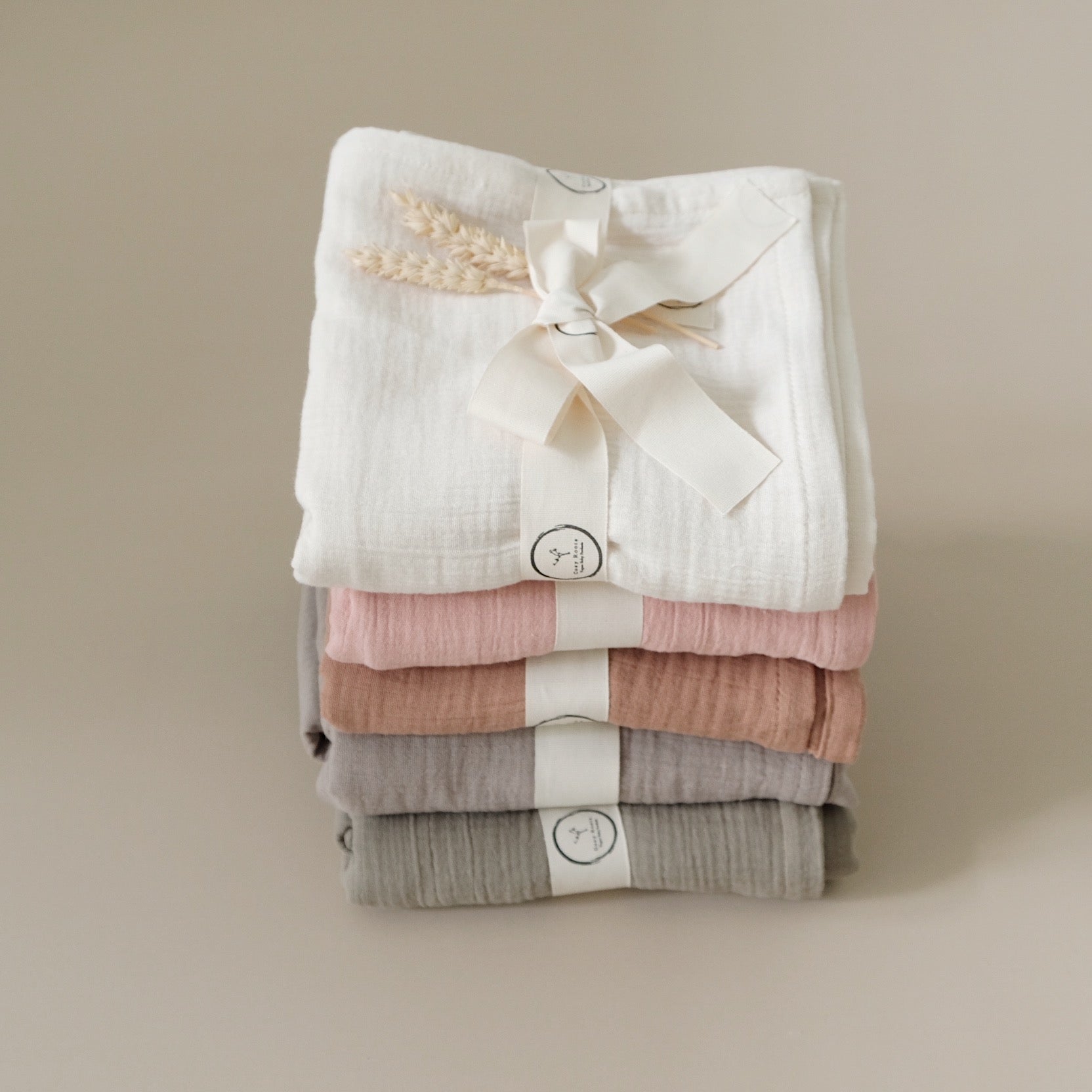 Organic Muslin Swaddle - Khaki - 120x120cm