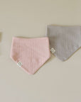 Organic Muslin Bibs - Dusty Rose/Caramel - SALE