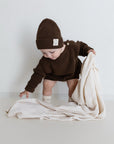Organic Knit Beanie - Chocolate