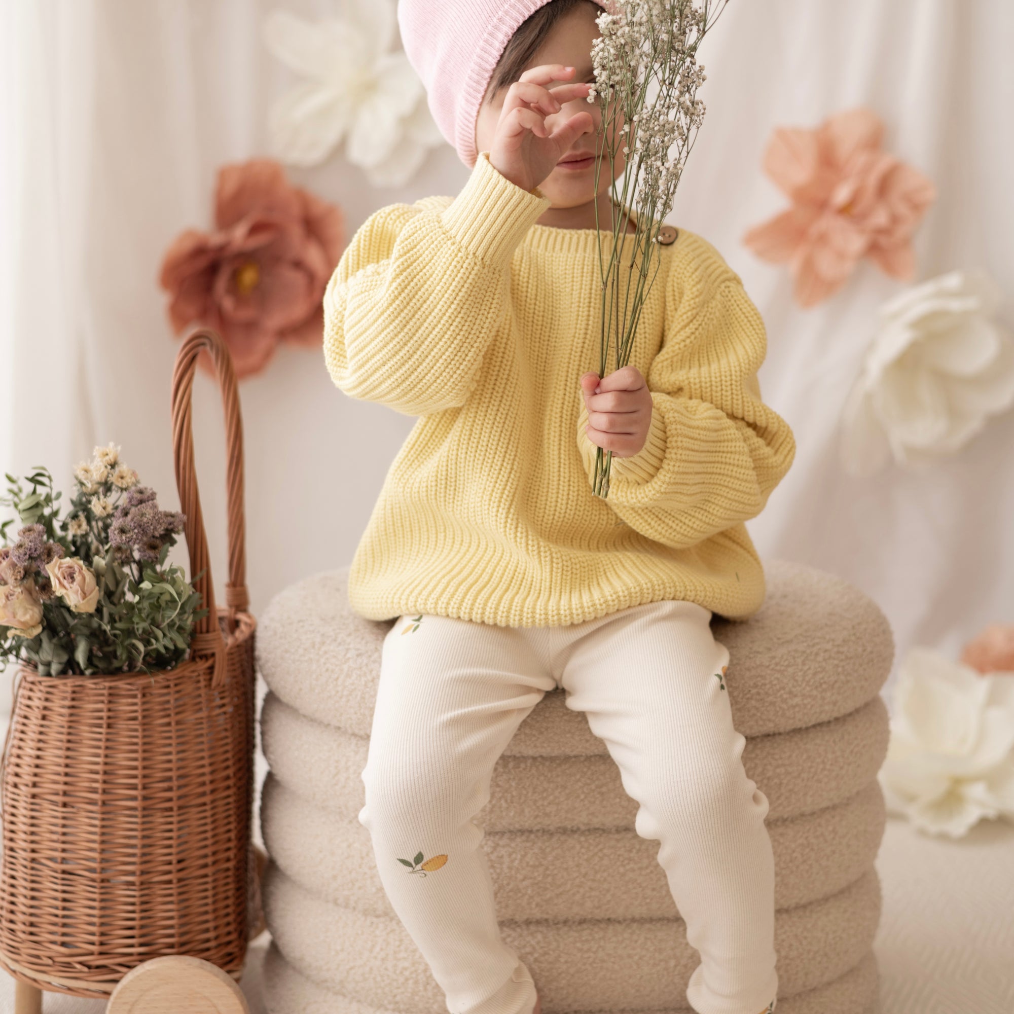 Organic Oversize Knit Pulli - Lemon Tonic