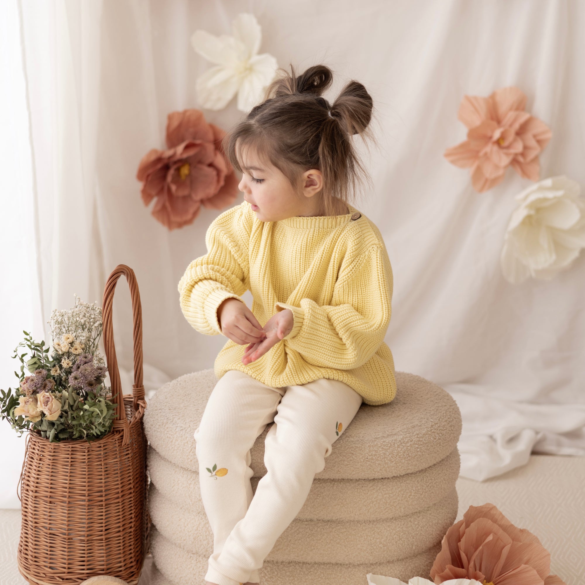 Organic Oversize Knit Pulli - Lemon Tonic