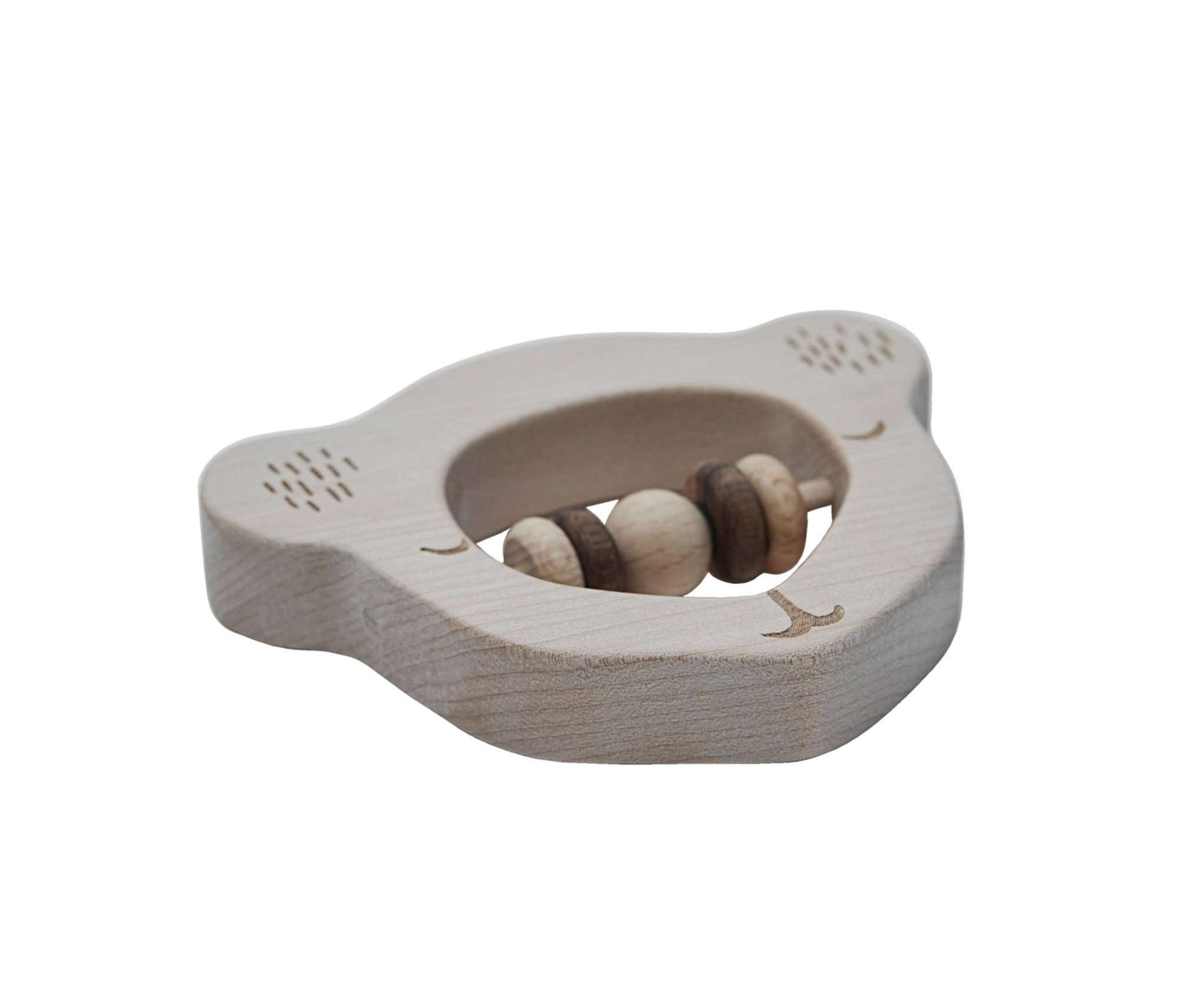 Natural Wooden Teething Rattle - Koala