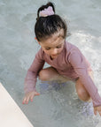 Sustainable UV Longsleeved Bathing Suit - Dusty Rose (UV STANDARD 801)