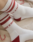 Organic Socks - Cosy Christmas - Red