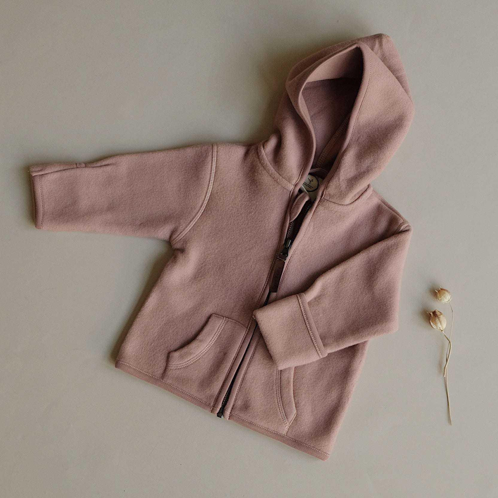 Organic Fleece Jacket - Dusty Rose Melange