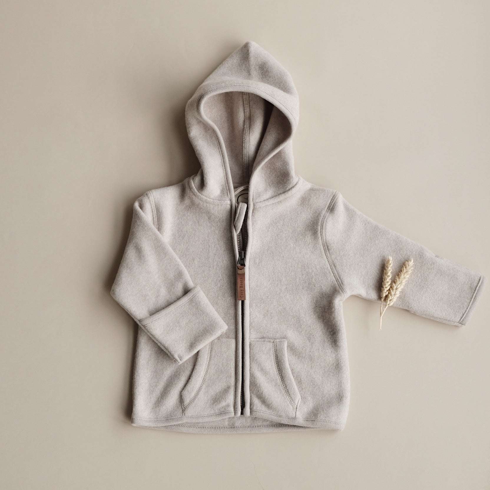 Organic Fleece Jacket - Taupe Melange