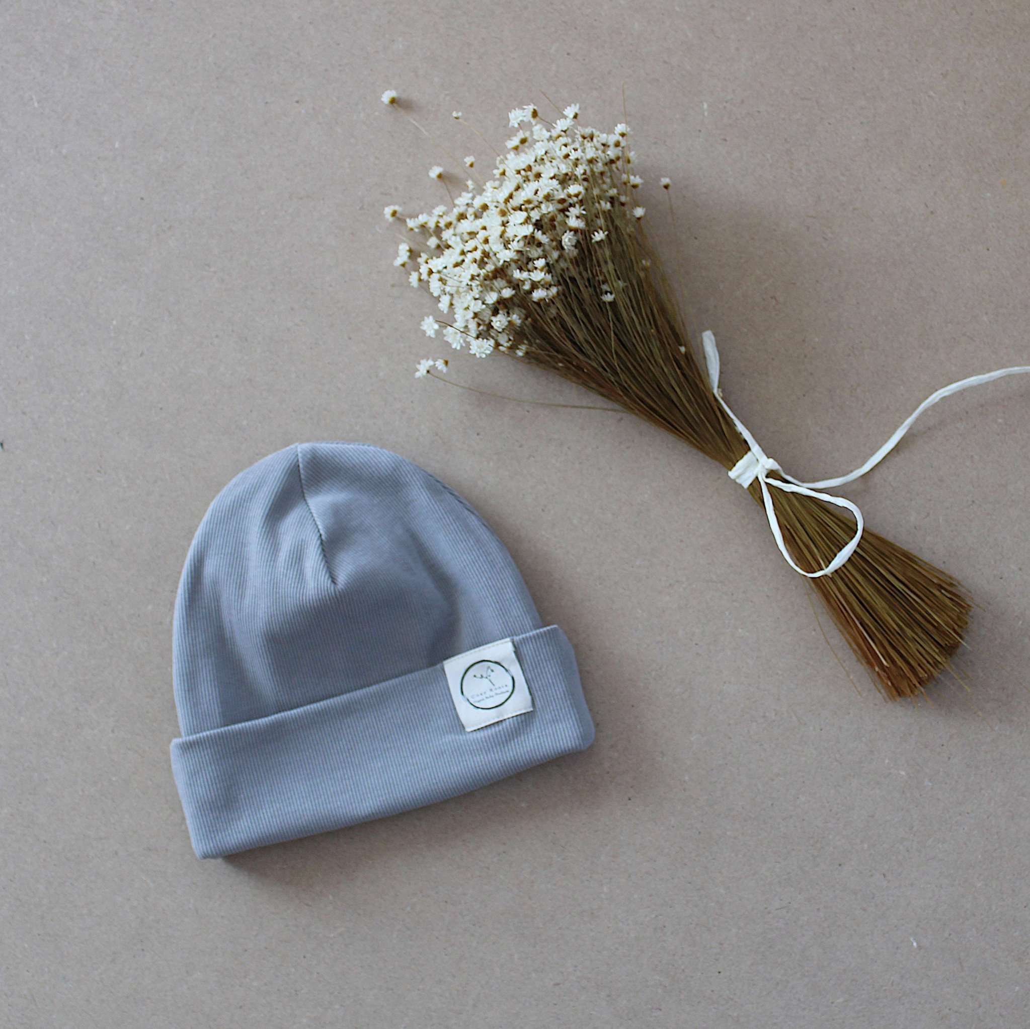 Organic Rib SET Beanie &amp; Scarf - Grey