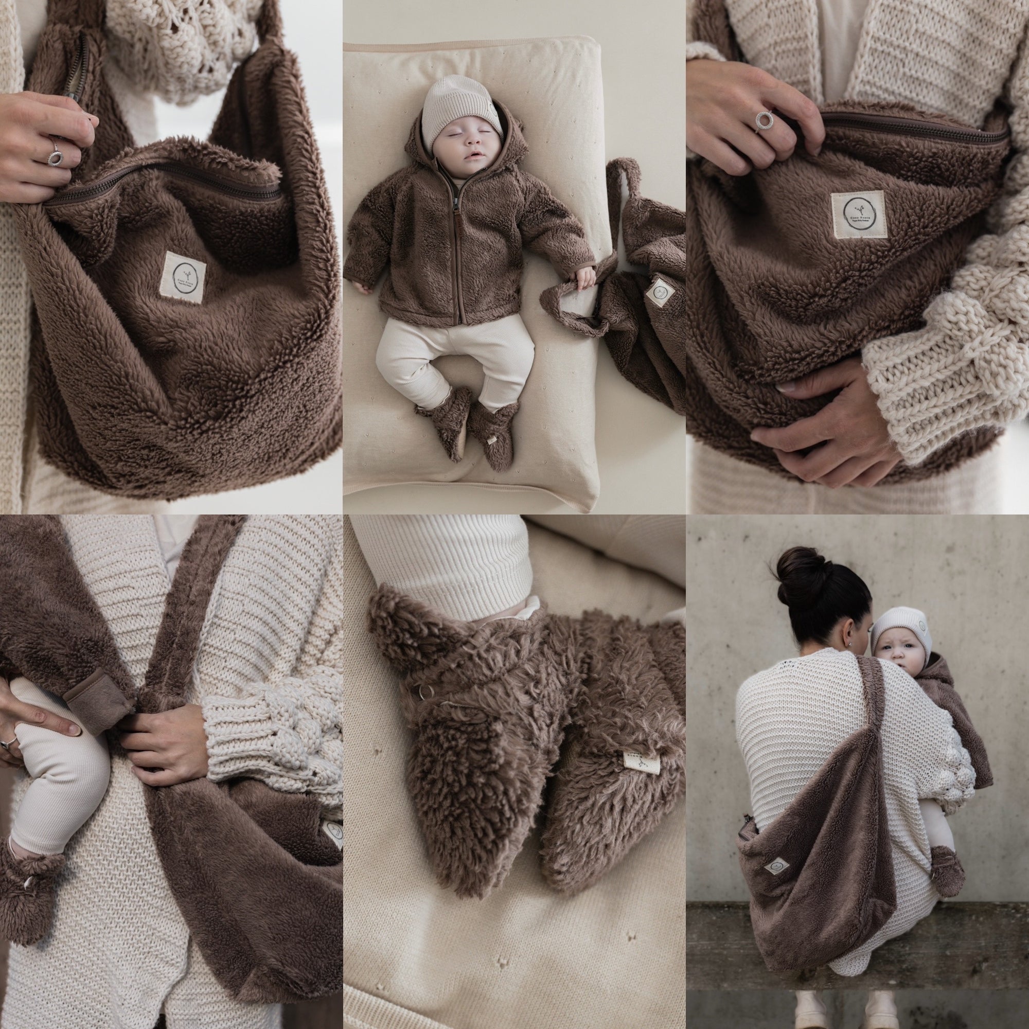 Organic Teddy Booties - Mocha