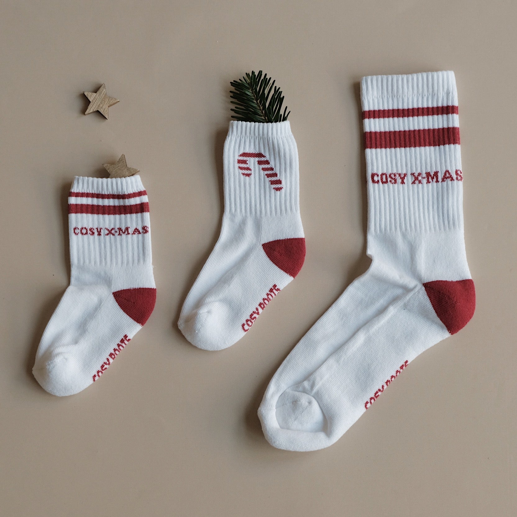 Organic Christmas Socks Red - 2 Pack