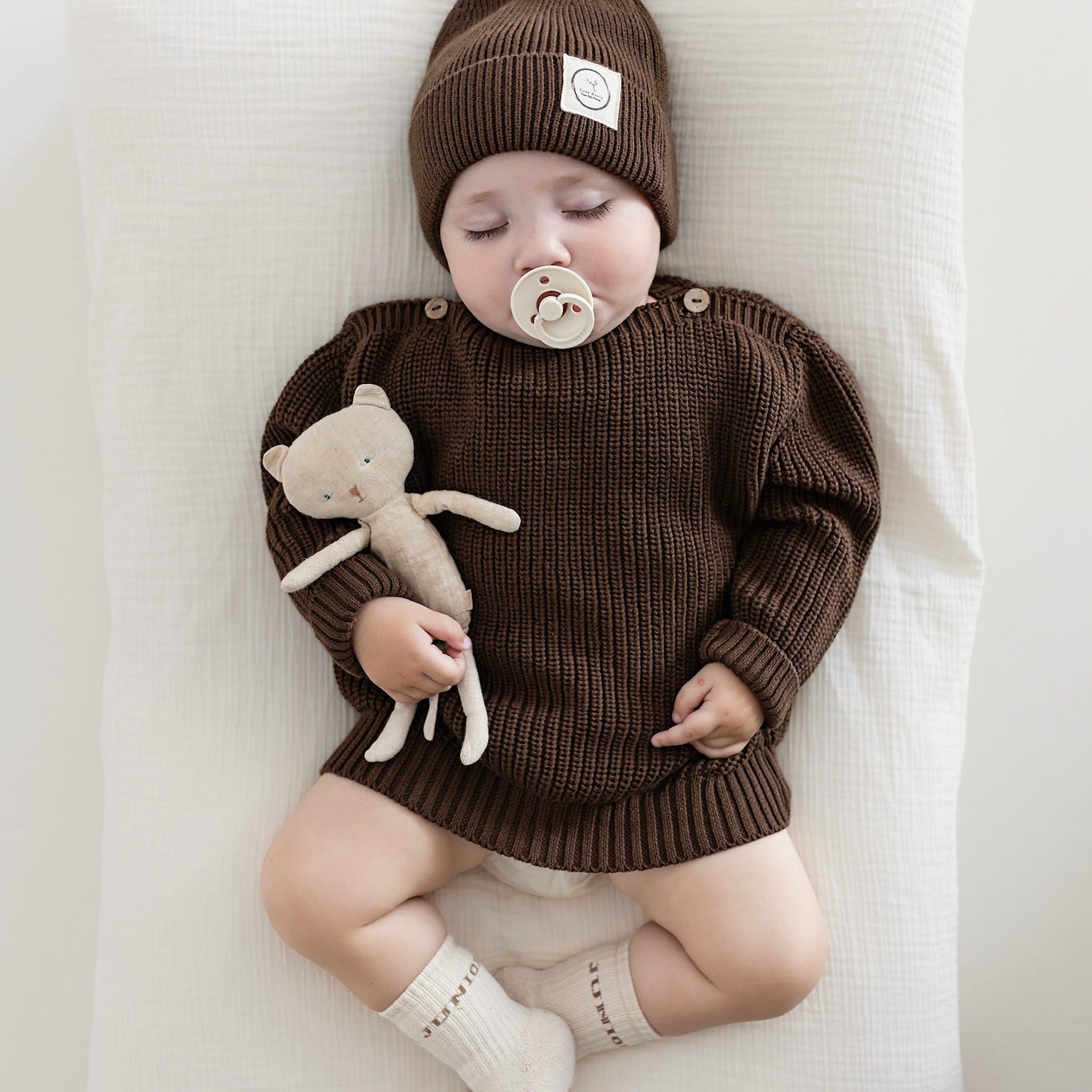 Organic Oversize Knit Pulli - Chocolate