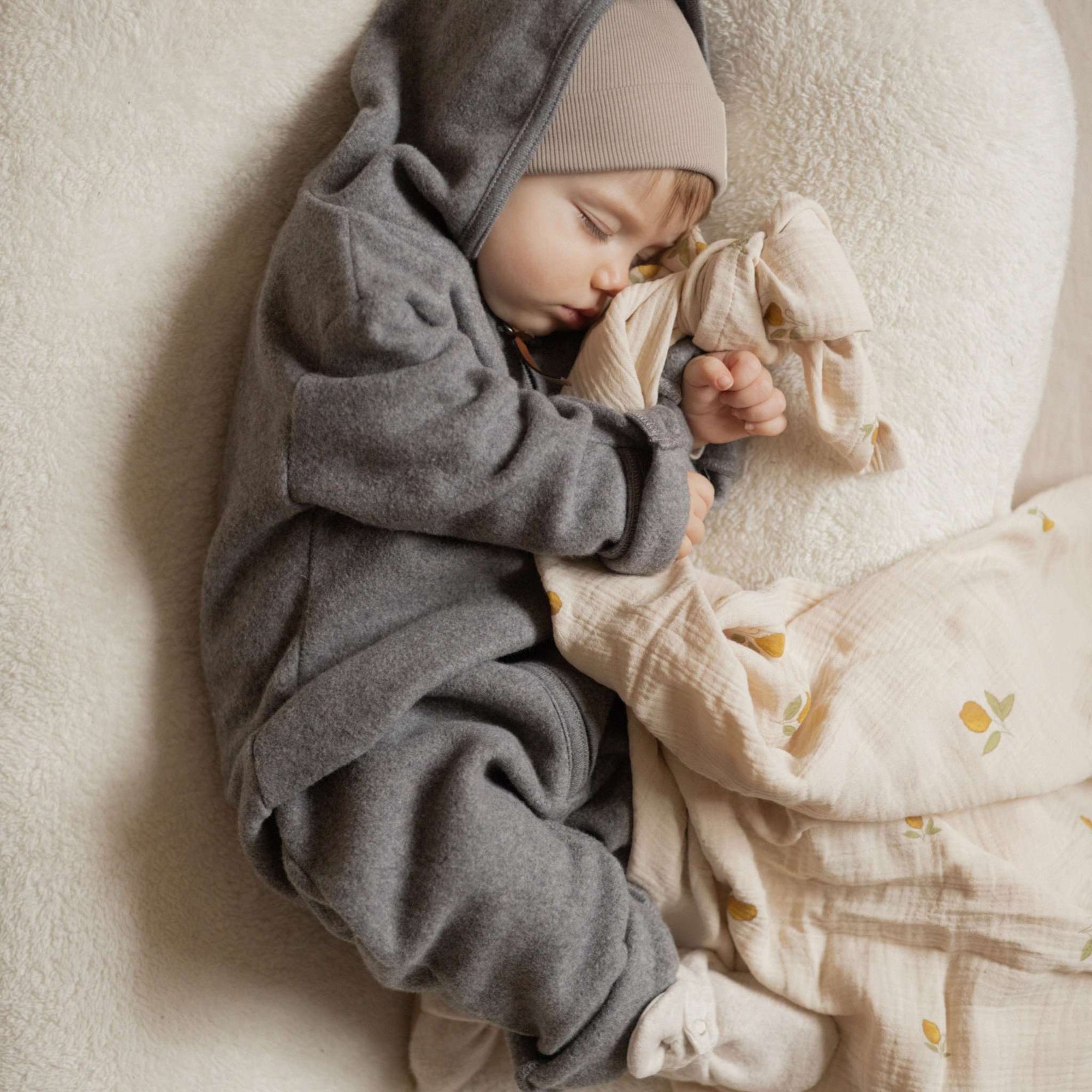 Organic Fleece Overall - Dark Grey Melange