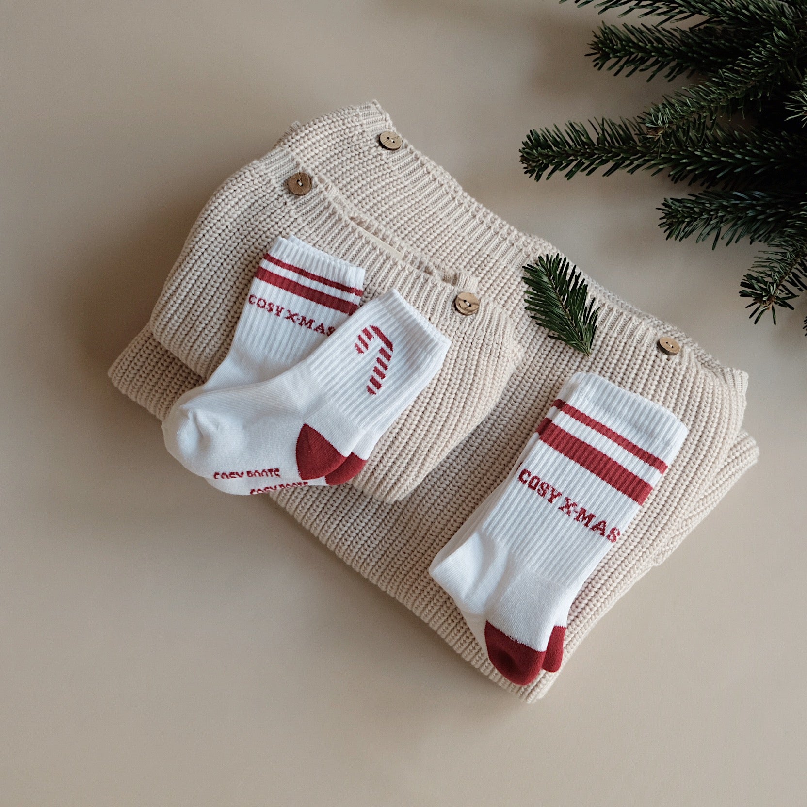 Organic Socks - Cosy Christmas - Red