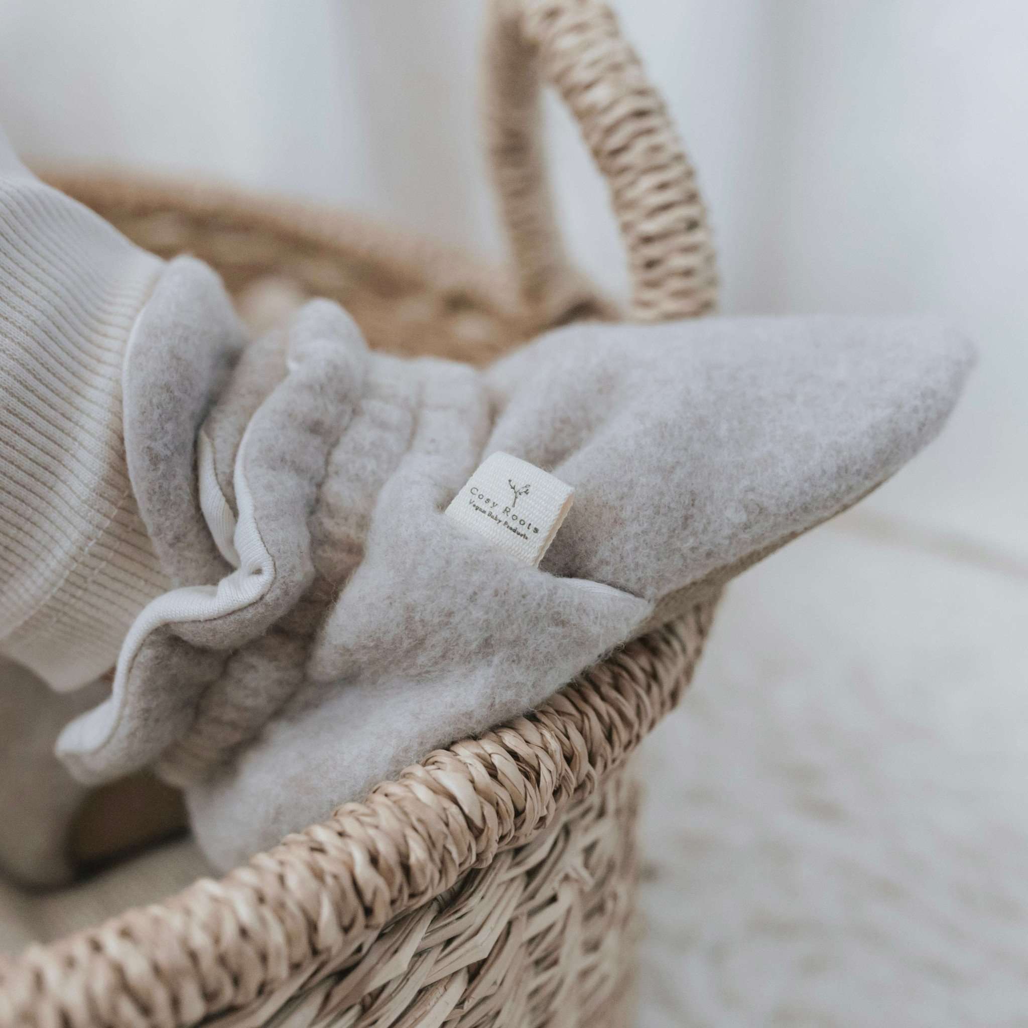 Organic Fleece Booties - Taupe Melange