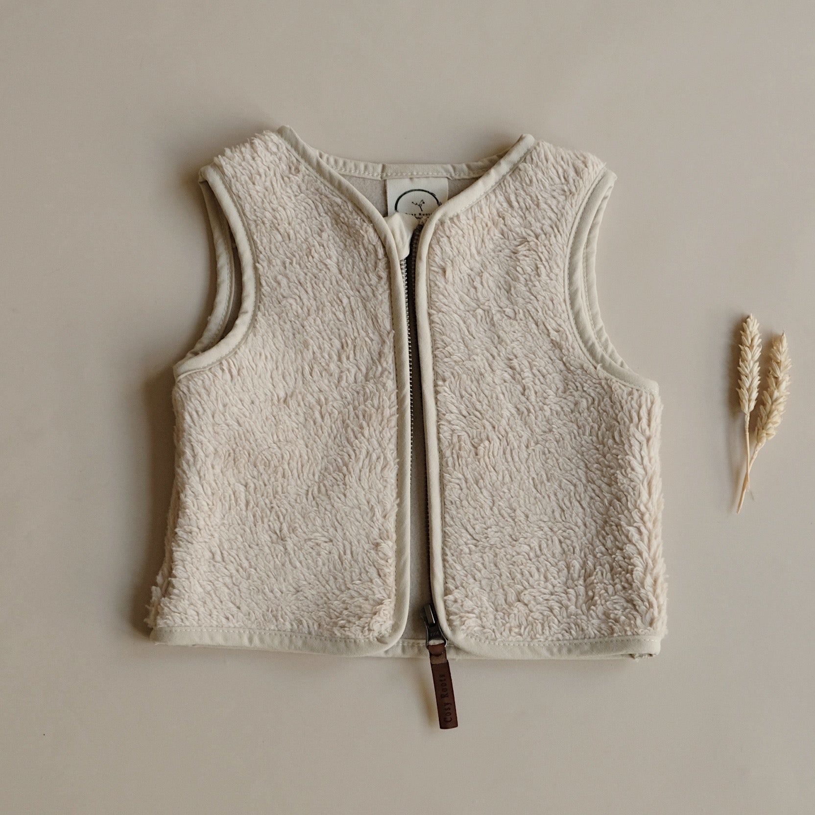 Organic Teddy Vest - Cream