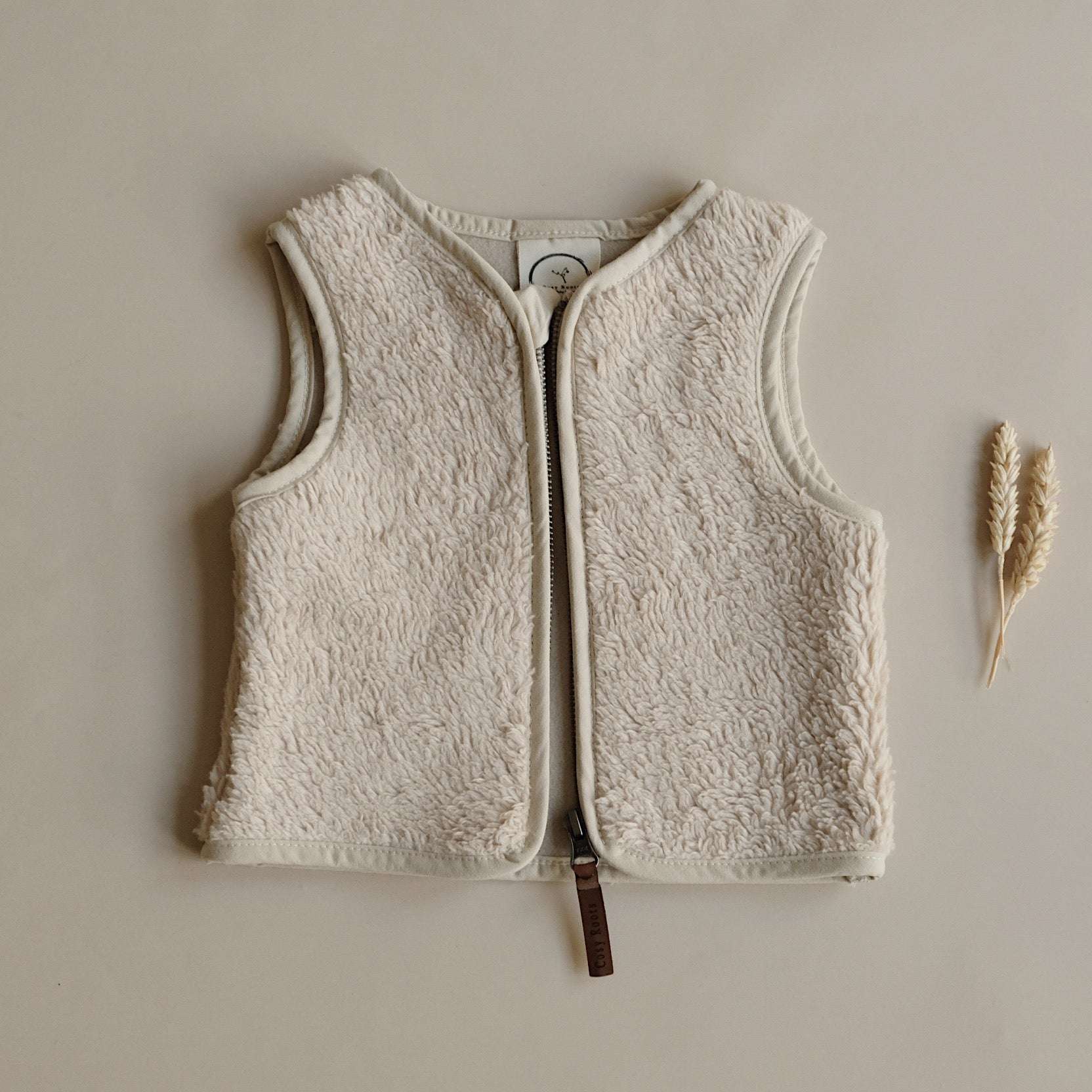 Organic Teddy Vest - Cream - SALE