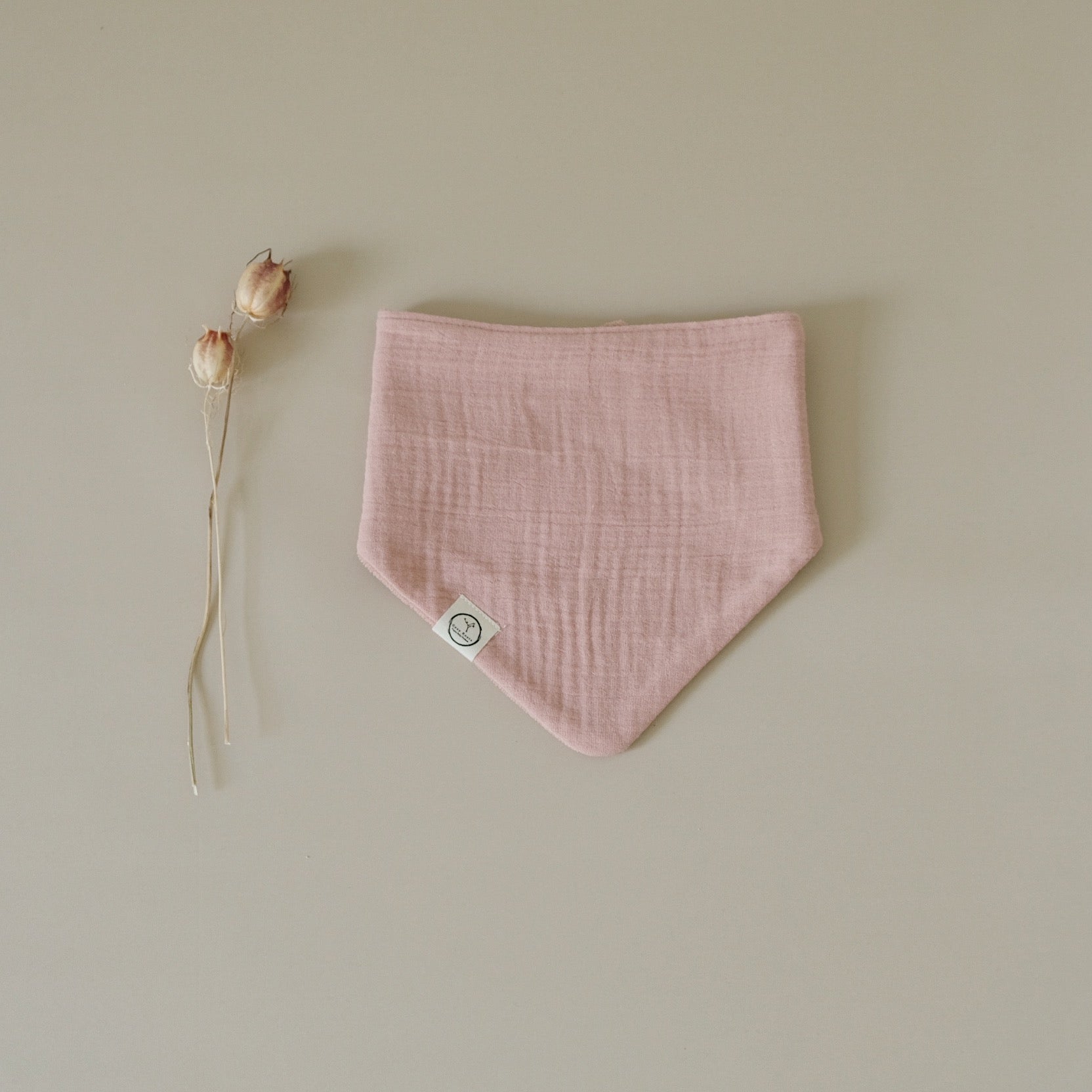 Organic Muslin Bibs - Dusty Rose/Caramel
