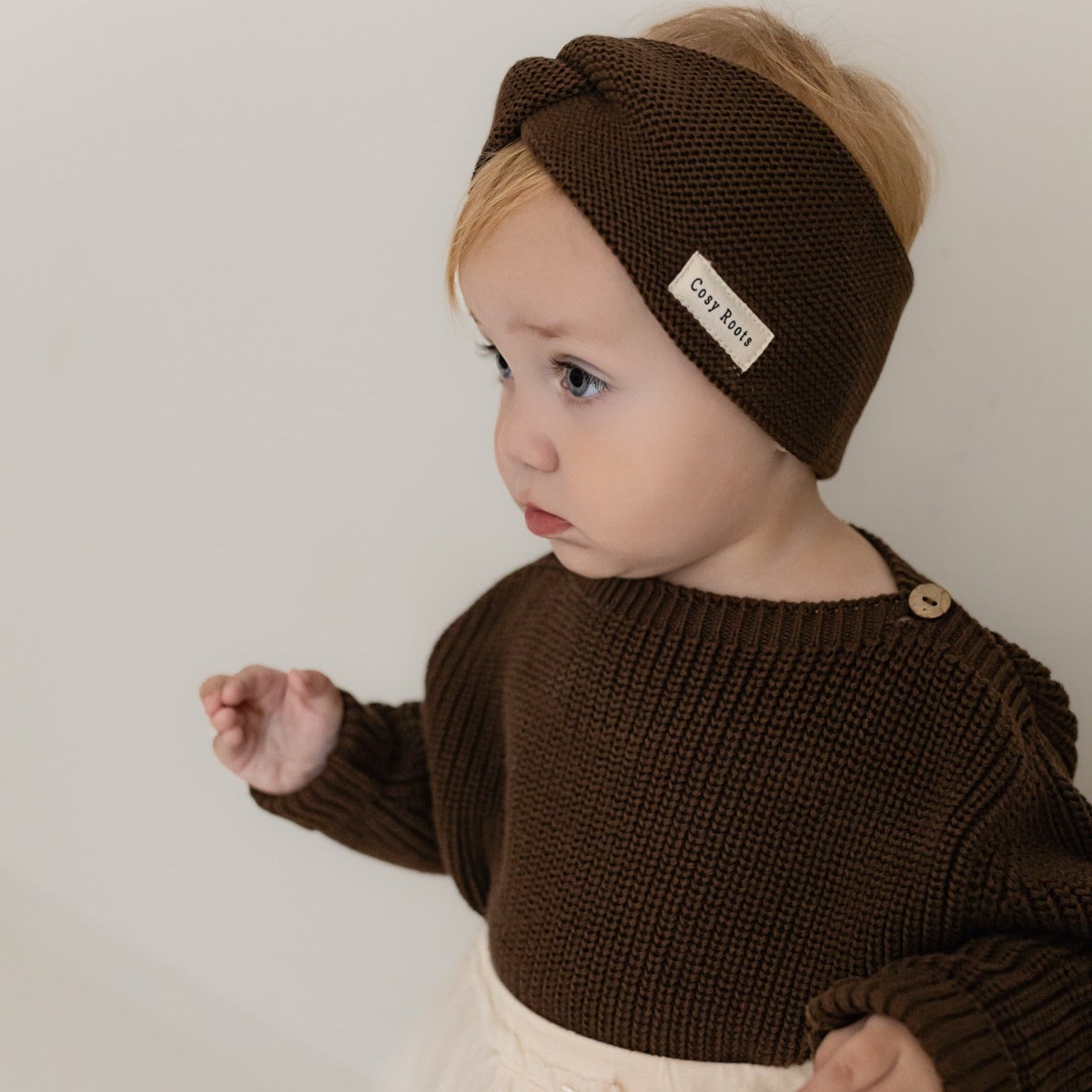 Organic Knit Headband - Chocolate Brown