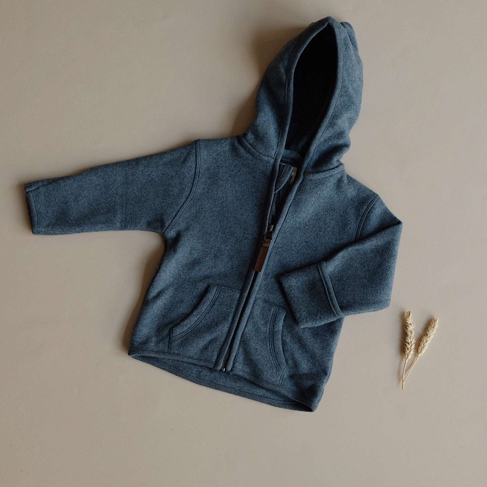 Organic Fleece Jacket - Blue Melange - SALE