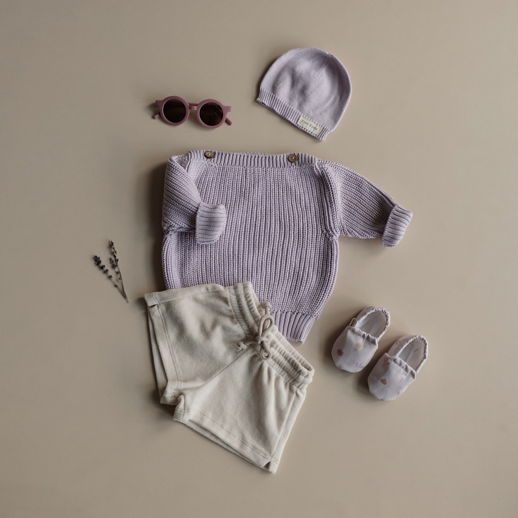 Organic Oversize Knit Pulli - Lavender