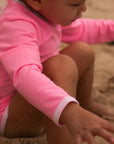Sustainable UV Longsleeved Bathing Suit - Bright Pink (UV STANDARD 801)