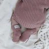 Organic Knit Booties - Dusty Rose