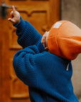 GOTS Organic Oversize Knit Pulli - Blueberry Blue