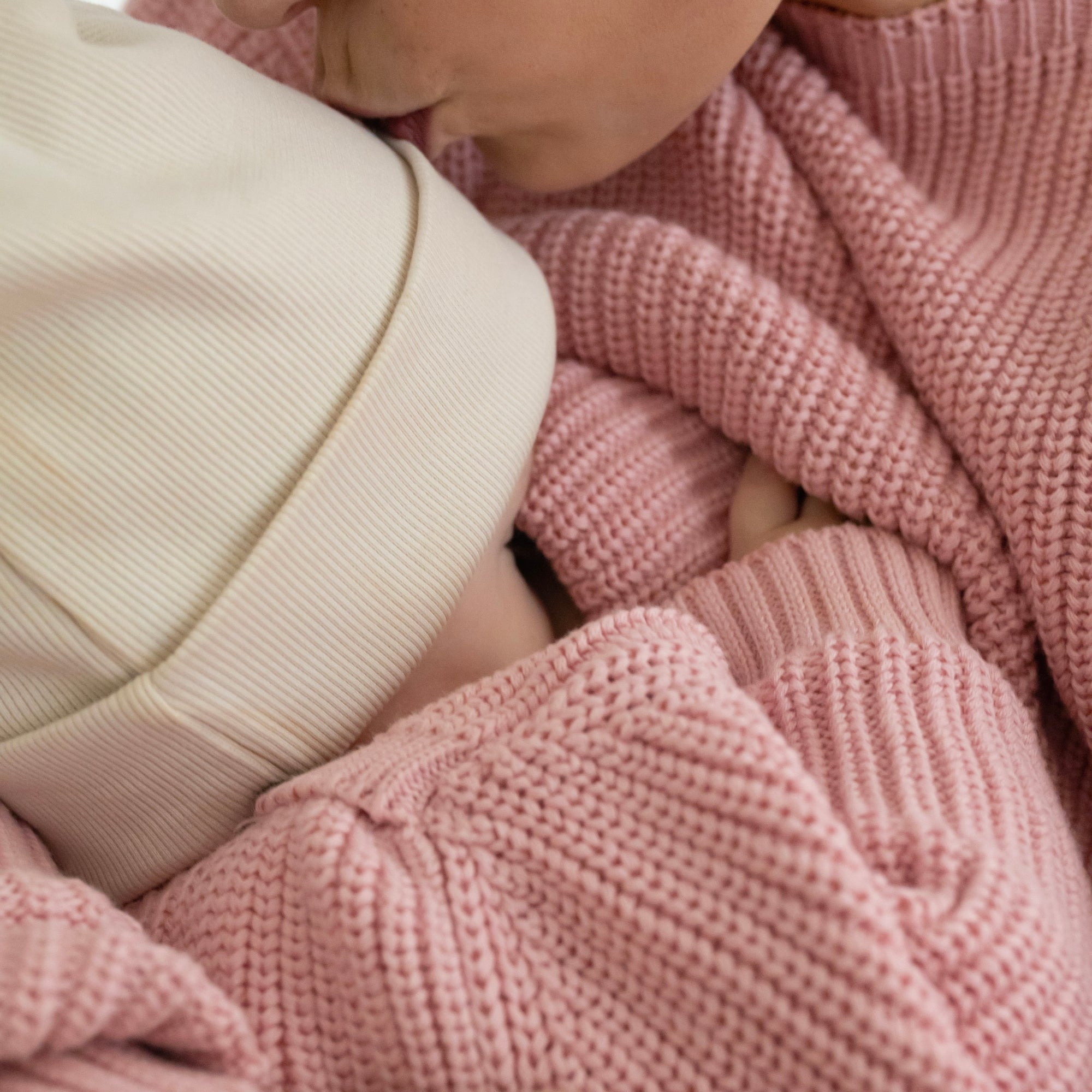 Organic Oversize Knit Pulli - Candy Pink