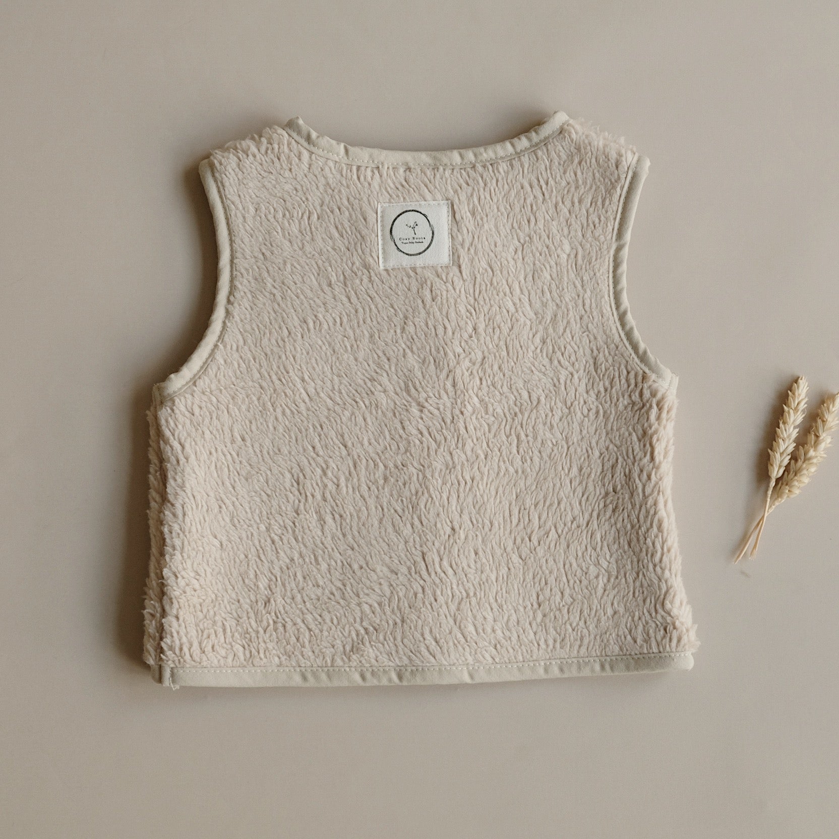 Organic Teddy Vest - Cream