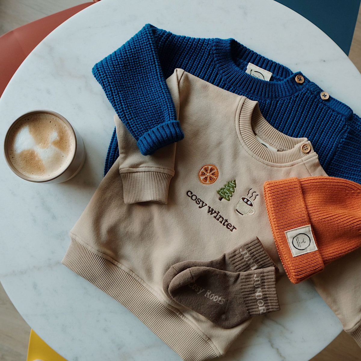 GOTS Organic Family Sweatshirt - Oatmilk - Cosy Winter