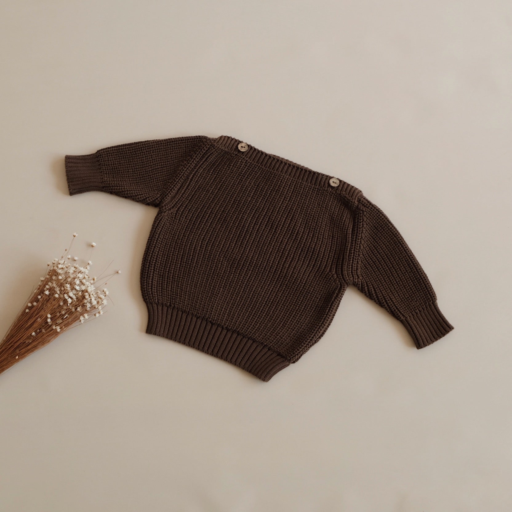 Organic Oversize Knit Pulli - Chocolate