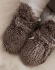 Organic Teddy Booties - Mocha - SALE