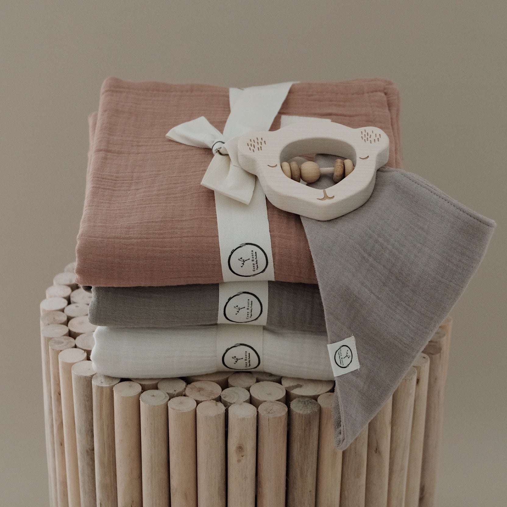 Organic Muslin Swaddle - Walnut - 120x120cm