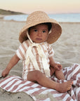 Organic Terry Onesie - Latte Striped